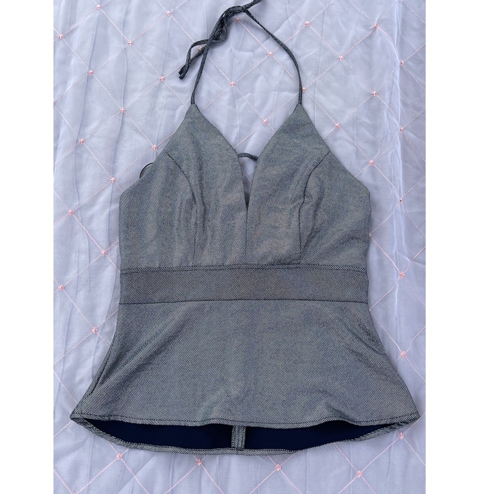 cute shirt from express.  color:sliver and blue